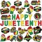 39-Piece Happy Juneteenth Cutouts – Freedom Day Paper Decorations Set with Adhesive Dots for Bulletin Boards, Walls & Party Decor